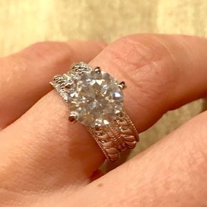 Silver with diamond ring